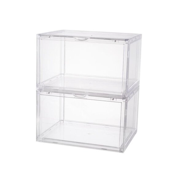 Magnetic Shoe Storage Box - Drop Side Clear Sneaker Stackable Container (1381) - Picture 4 of 9